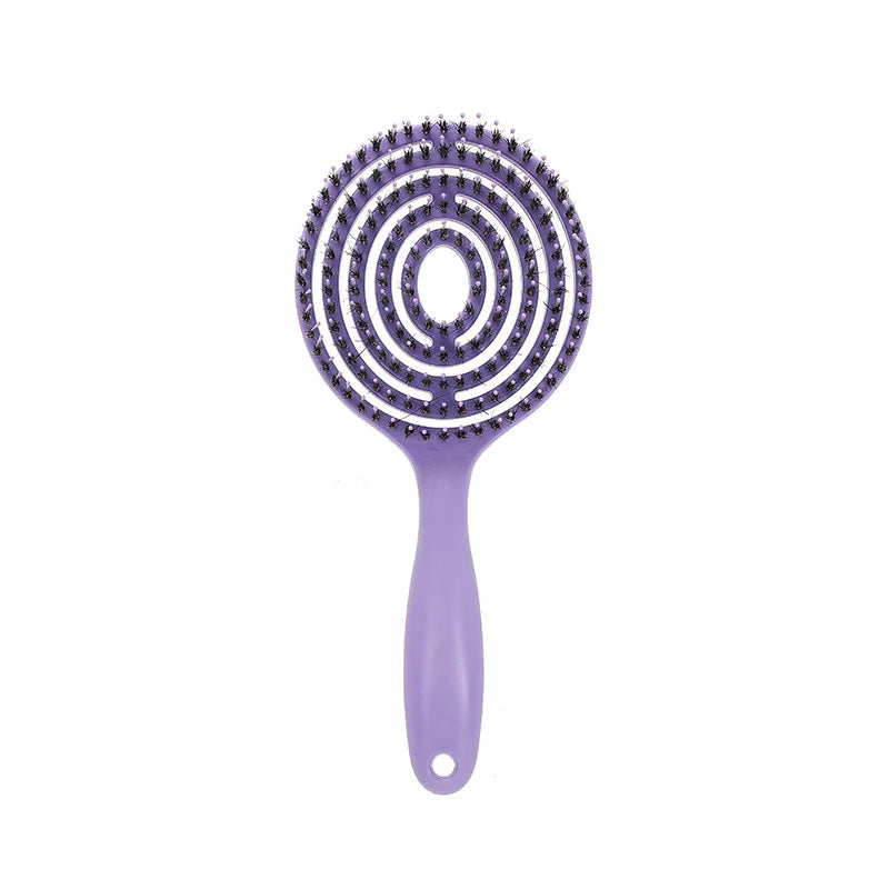 Hollow massage comb Multicolor Hollow Circular Hair Brush - Scalp Massage & Detangling Comb for Smooth Hair Styling