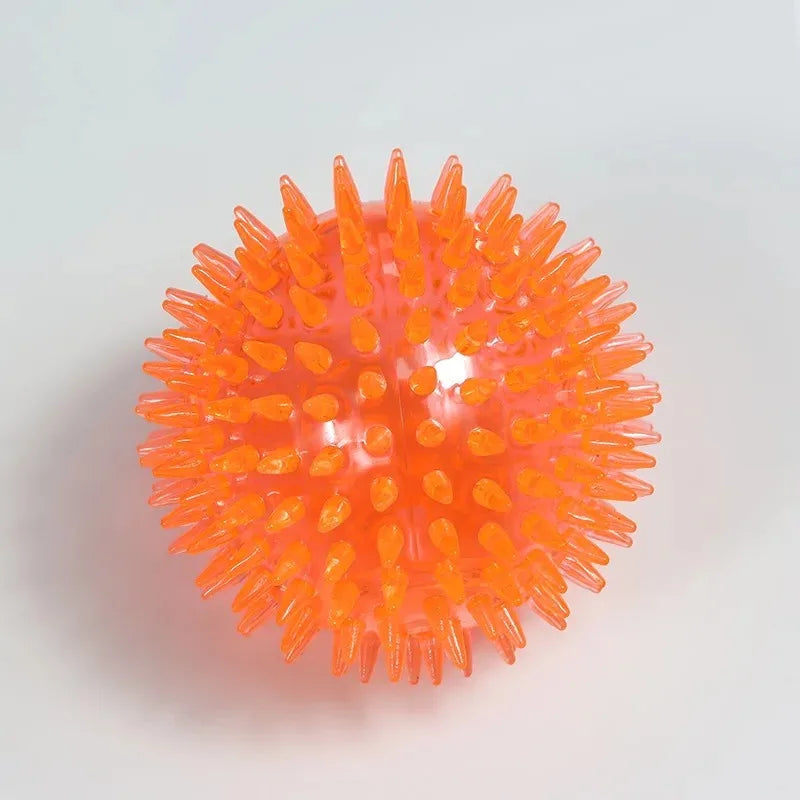 Pet Dog Toys Cat Puppy Sounding Toy Polka Squeaky Tooth Cleaning Ball TPR Training Pet Teeth Chewing Toy Thorn Balls /.,loo