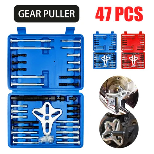 PORIYA 47pcs Harmonic Balancer Kit Set Gear Puller Pulley Steering Wheel Removal Tool