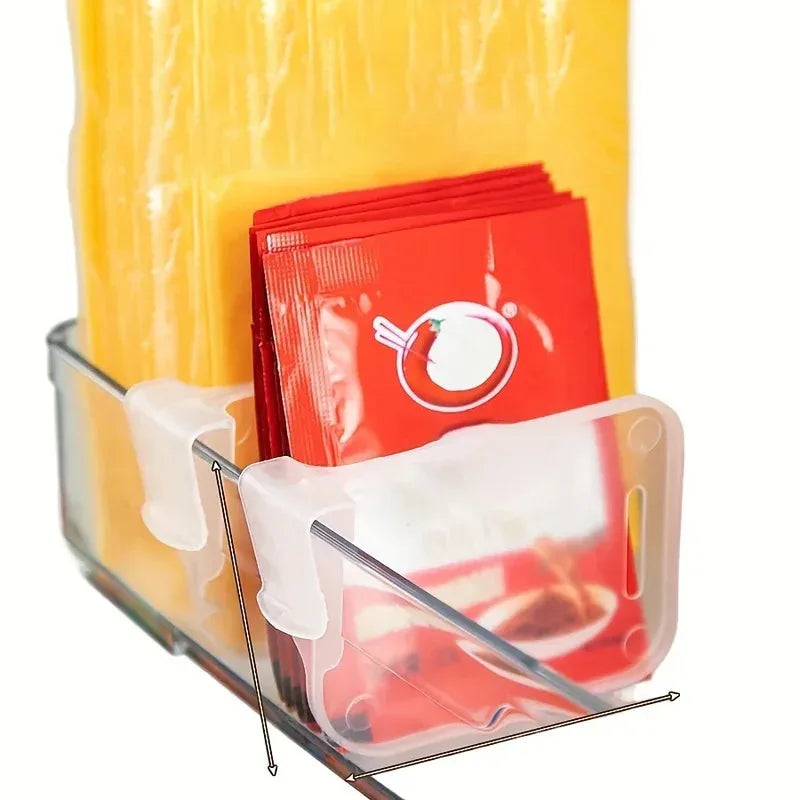 8/16/24PCS Sturdy Clear Refrigerator Organizer Dividers Adjustable Fridge Storage Kitchen Cabinets Space Saving Compartments