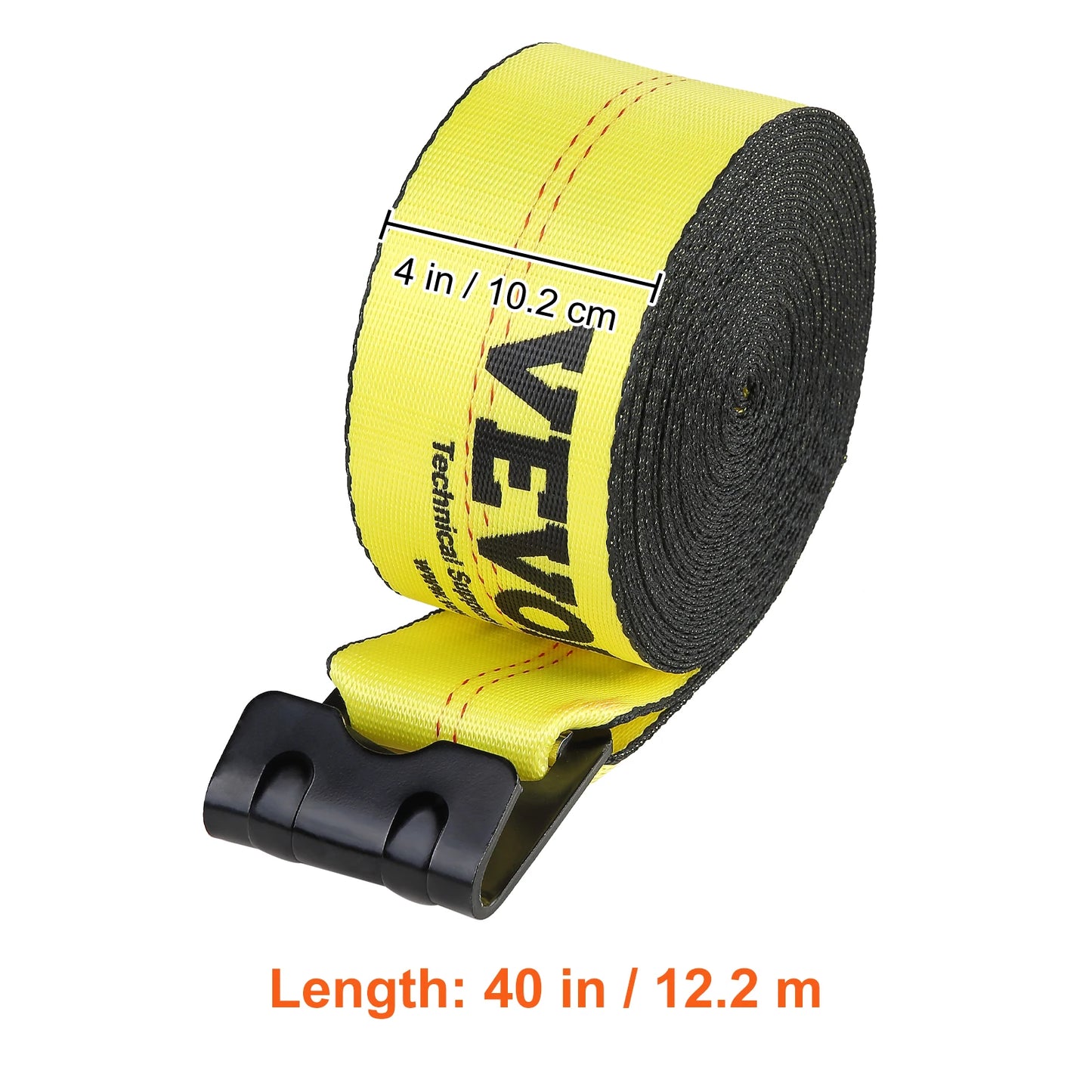 SucceBuy 30/40 ft Winch Truck Straps with Flat Hook Flatbed Tie Downs Cargo Control for Trailers Towing Farms Rescues Tree Saver