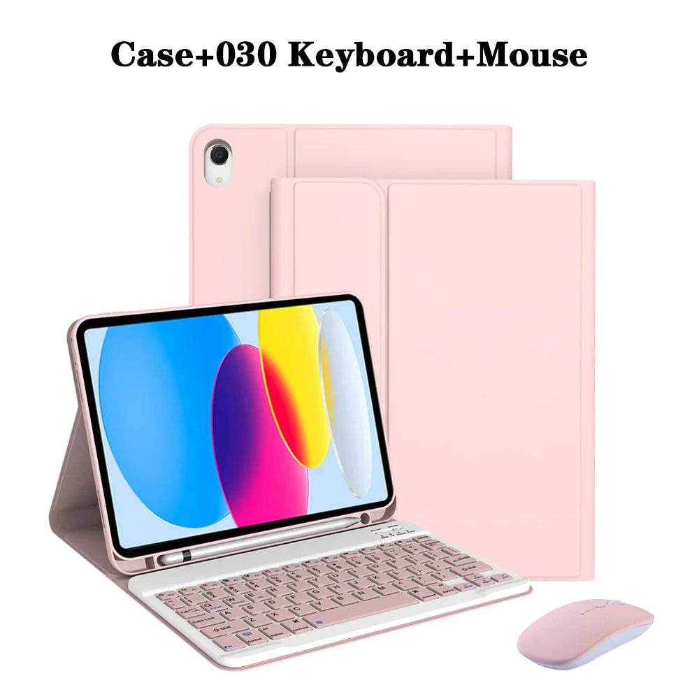Keyboard Case for iPad (A16) 11th/10th Generation,Detachable Wireless Keyboard,Stand Folio Keyboard Cover with Pencil Holder