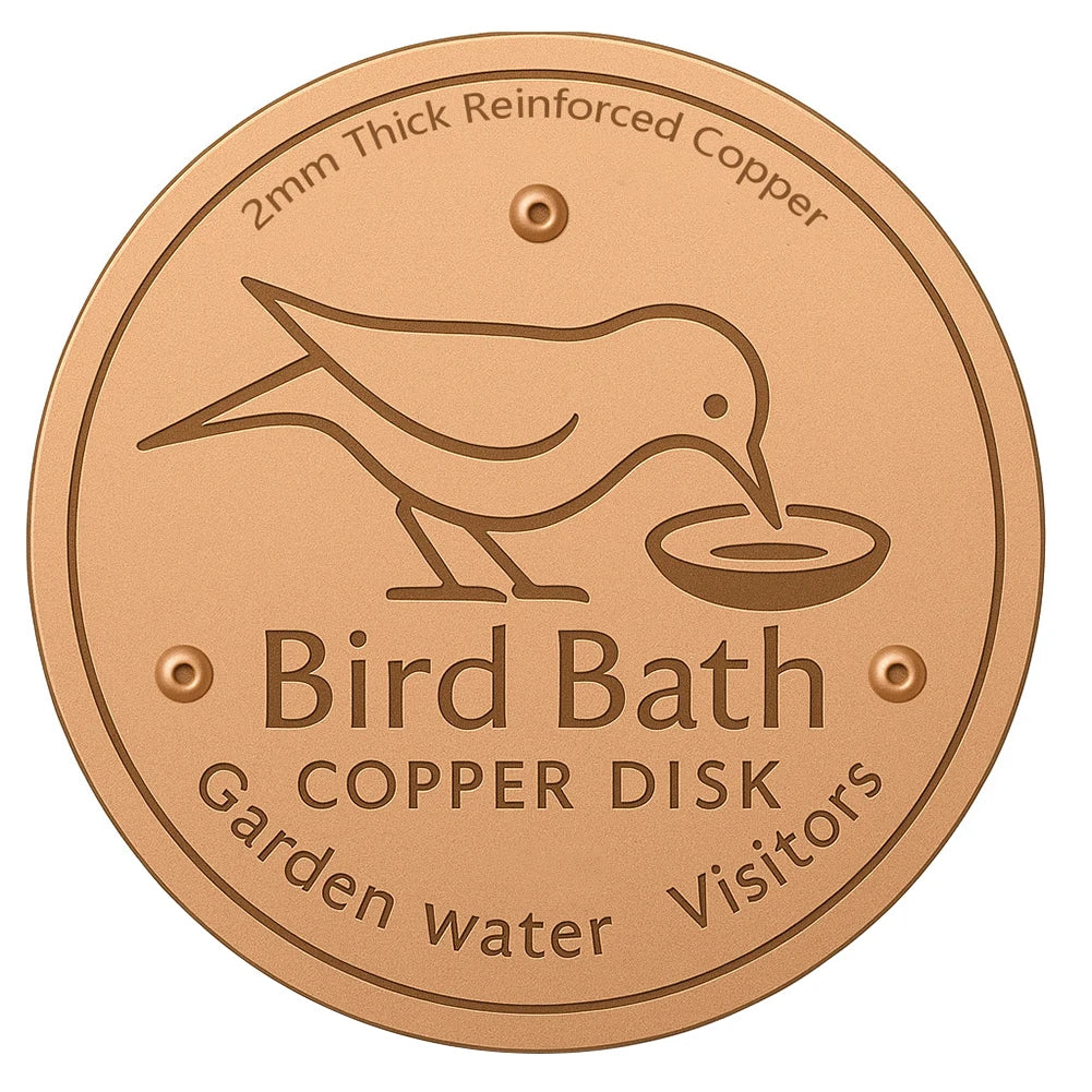 Bird Bath Copper Disk Triple-Point Support Copper Cleaning Disk Copper Bird Bath Purification Disk for Outdoor Birdbaths Bowl