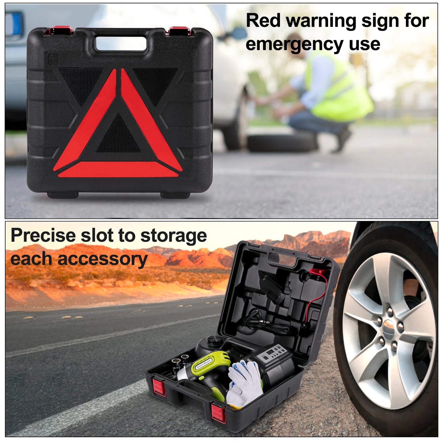 SucceBuy 5 Ton 12V Electric Car Jack Kit + Impact Wrench Light Portable Hydraulic Jack 13.5-36 CM Tire Lifting Car Repair Tool