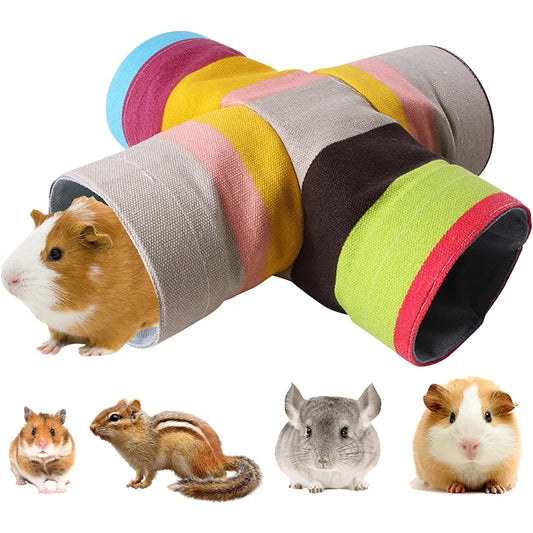 Small Pet Canvas Play Tunnels Guinea Pig Toy Ferret Tubes For Hedgehog Hamster