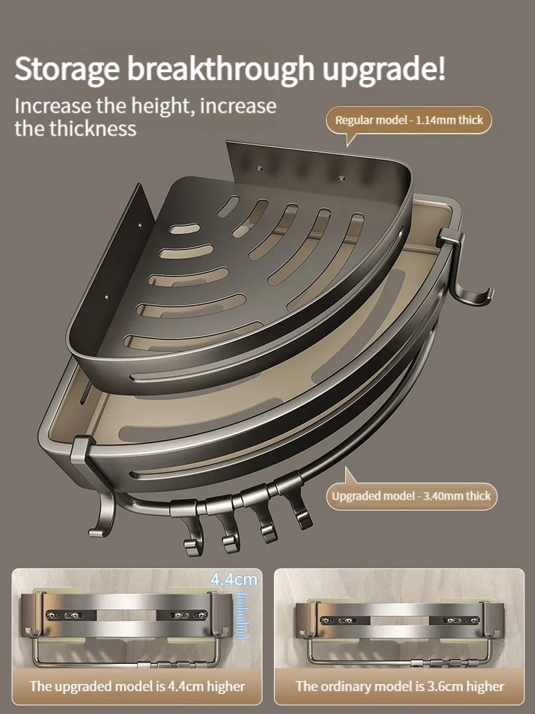 No-Drill Bathroom Shelf Shelves Shampoo Makeup Storage Holder Kitchen Organizer Wall Mounted Bathroom Accessories