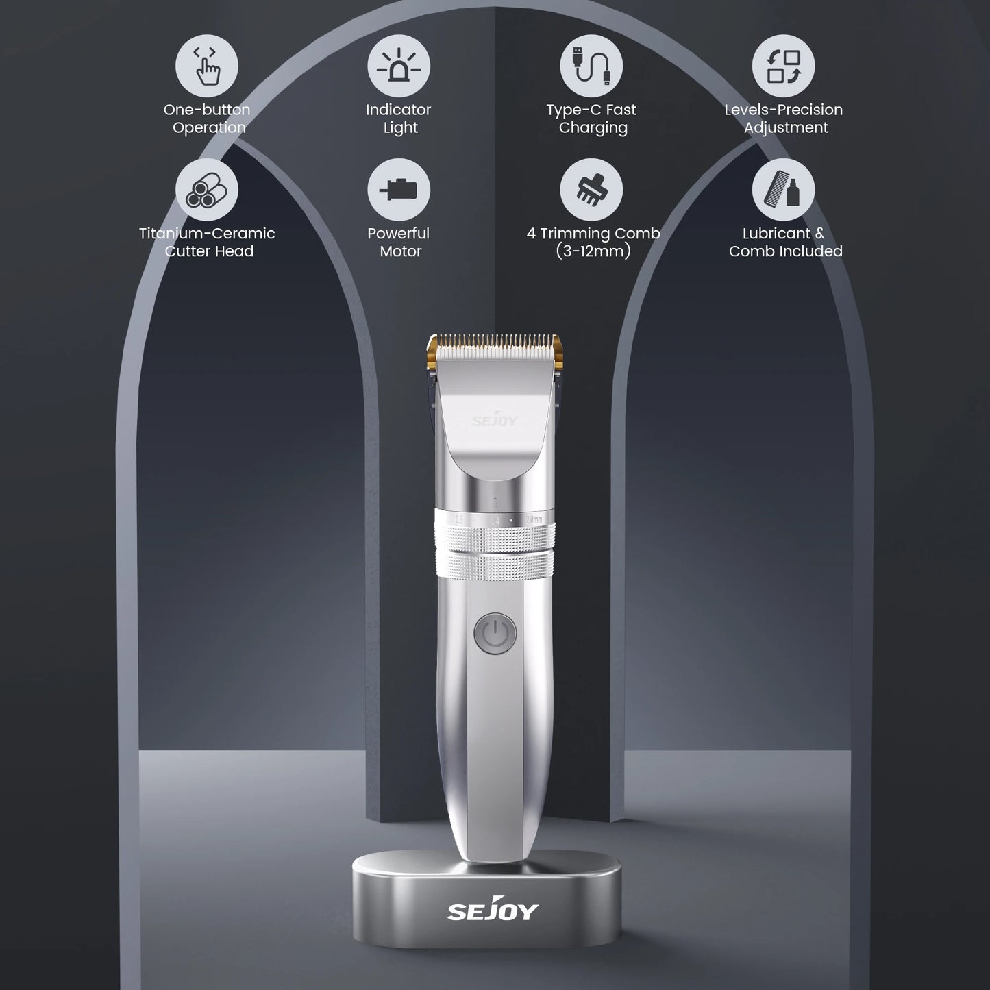 Sejoy Electric Hair Trimme for Men  Professional  Electric Beard Trimmer LED Hair Clipper Hair Cutter Machine Haircut Grooming