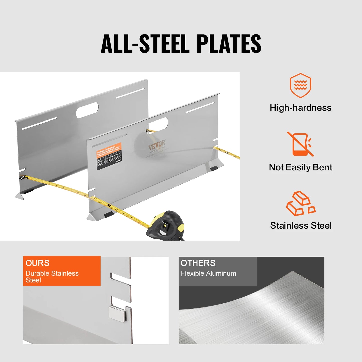 SucceBuy Wheel Alignment Tool 2-Pack Alignment Tool Toe Plate Stainless Steel Toe Angle Measurement Tool Plate 4 Alignment Rods