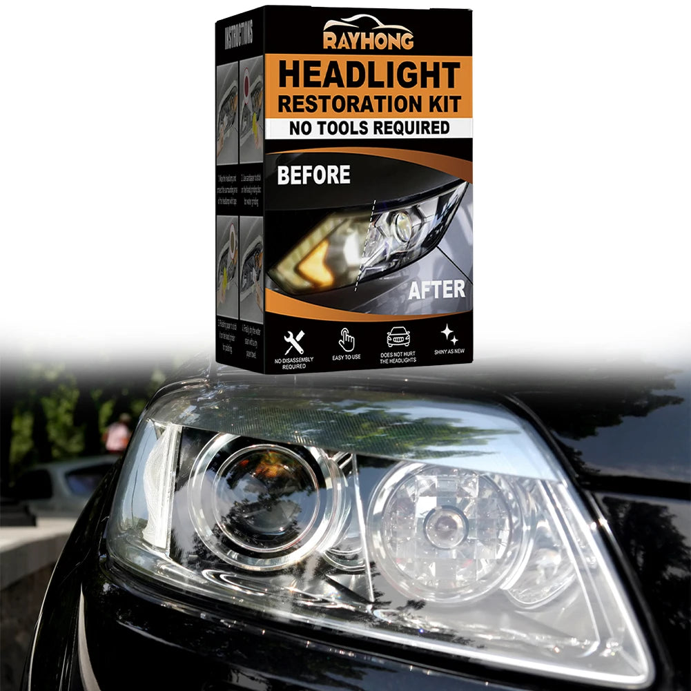Ceramic Headlight Restoration Kit Headlight Cleaner Restorer Kit Headlight Yellowing Repair Set for Car Taillight Headlight