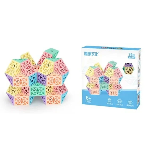 MoYu Magic Ruler Macarone 24/36/48/60/72 Segments cubo magico Snake Twist Cube Puzzle Kid Educational Toy For Children Gift