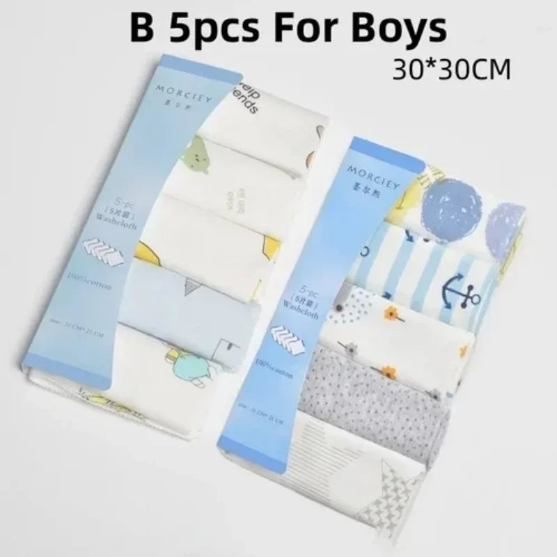 5/8 Pcs Cotton Newborn Baby Towels Set Saliva Towel Nursing Towel Baby Boys Girls Bebe Toalha Washcloth Handkerchief Cloth Wipes