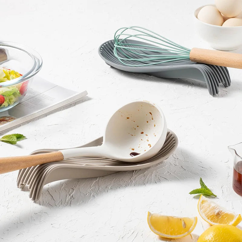 Silicone Kitchenware Tray, Kitchen Spatula, Soup Spoon, Silicone Spoon Holder, Household Thick Insulated Silicone Spoon Pad