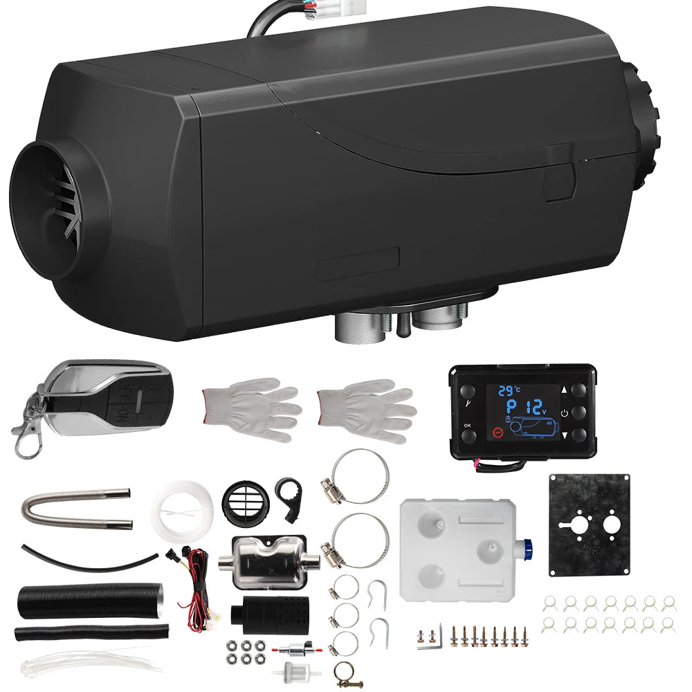 2KW Diesel Air Heater 10L Tank Remote Control Thermostat Caravan RV Parking