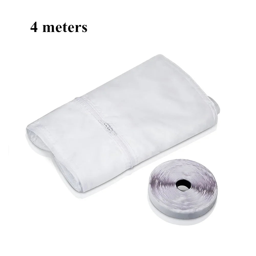 Airlock Window Seal with Zip for Portable Air Conditioner Flexible Cloth Sealing Seal Adhesive Fastfor Mobile Air Conditioner