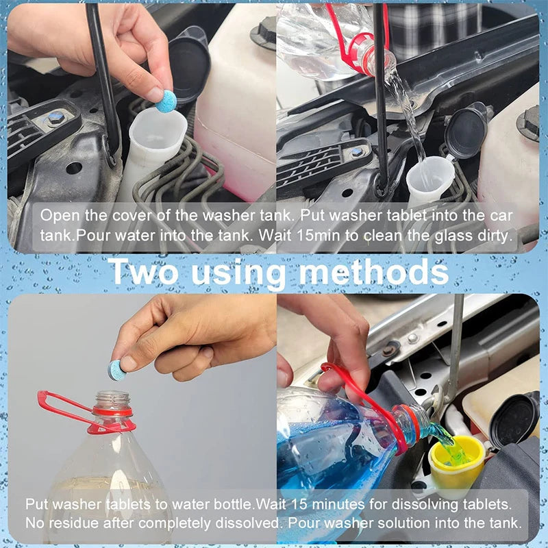 20Pcs Car Windshield Cleaner Effervescent Washer Tablets Car Solid Washer Agent Auto Glass Cleaning Tablet Car Cleaning Tools