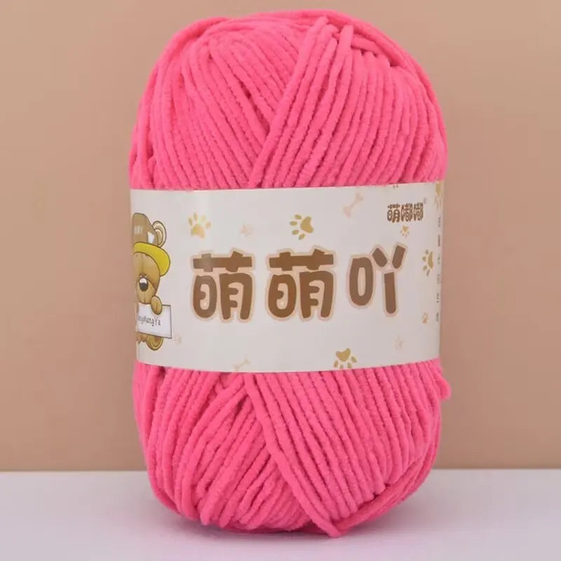 50g/Pc Chenille Yarn Matte Crocheting Doll bag Thread Handmade Crochet Knitted Material Small Ice Stripe line knit sweater hat