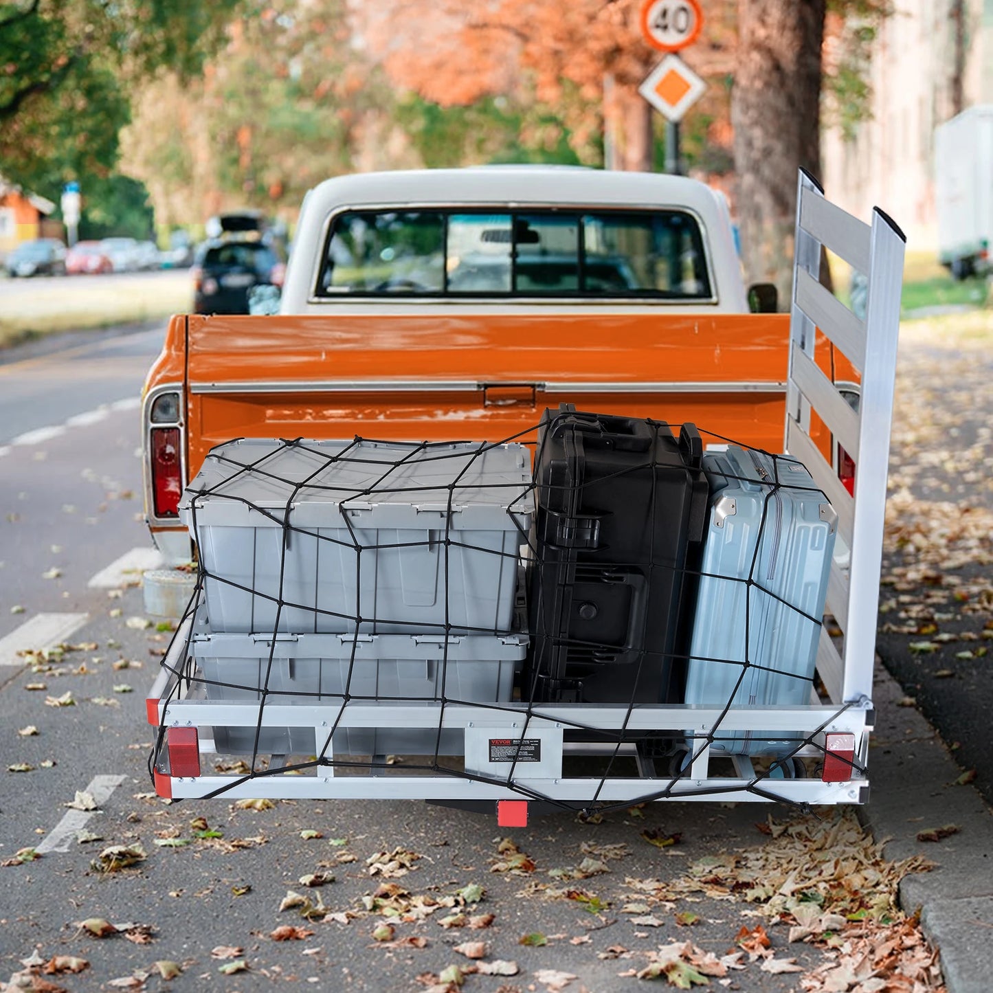 SucceBuy 47/53/60 in Hitch Cargo Carrier 400/500lbs Capacity Trailer Hitch Mount Aluminum Cargo Basket for Truck Pickup Camping