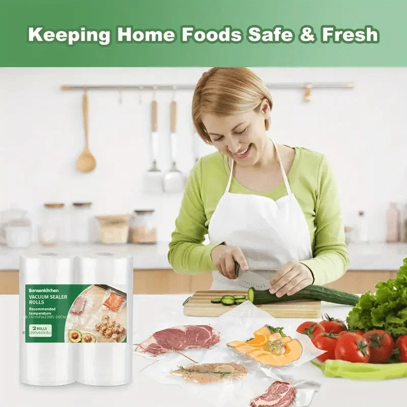 Vacuum Sealer Bags Set Fresh World Food Storage Solution Meal Prep Cooking Preservation Kitchen Essentials for Home Cooks