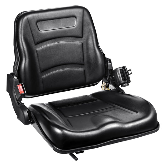 SucceBuy Universal Forklift Seat Fold Down Tractor Seat Comfortable Forklift Seat with Adjustable Angle Back and Micro Switch