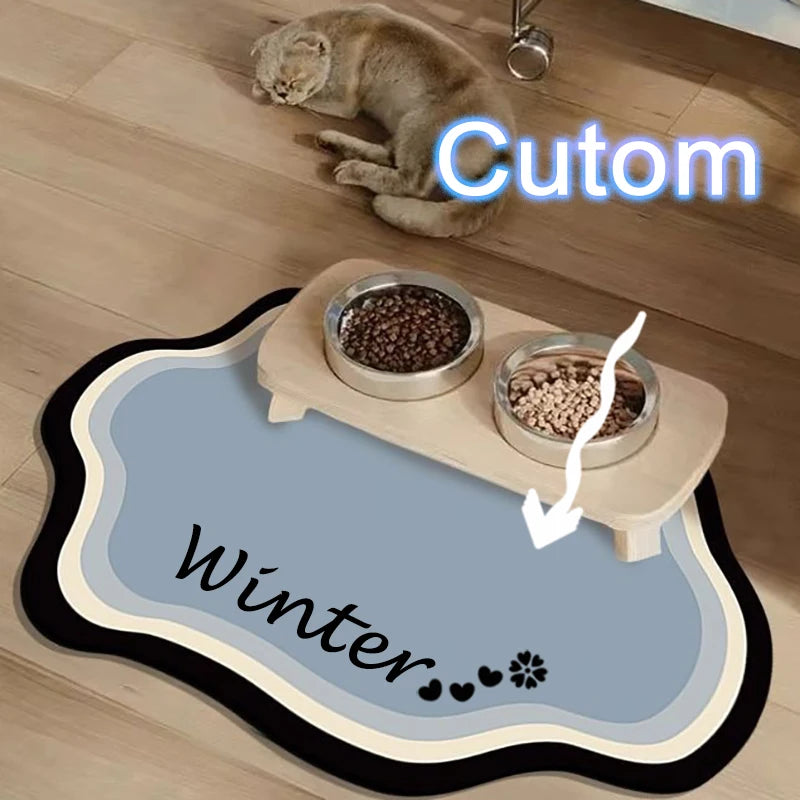  Custom Pet Feeding Mat Cute Shape Dog Diatom Mud Floor Mat Non-Slip Waterproof Home Decoration Dog Feeding Pad