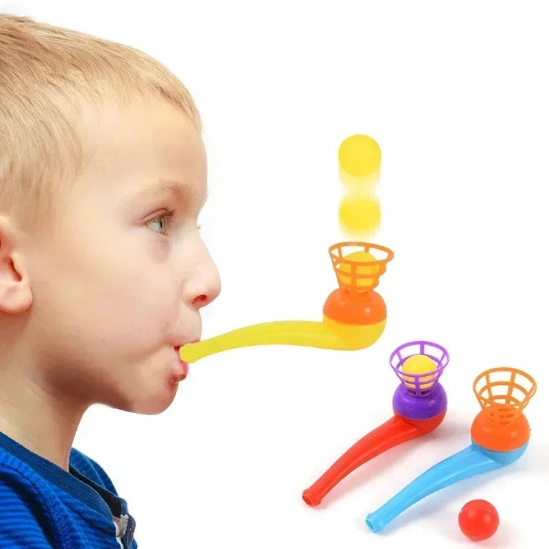 20PCS Suspended Blow Pipe Blow Ball Rod Game Children Balance Training Floating Blowing Ball Magic Dangling Family Kids Toy