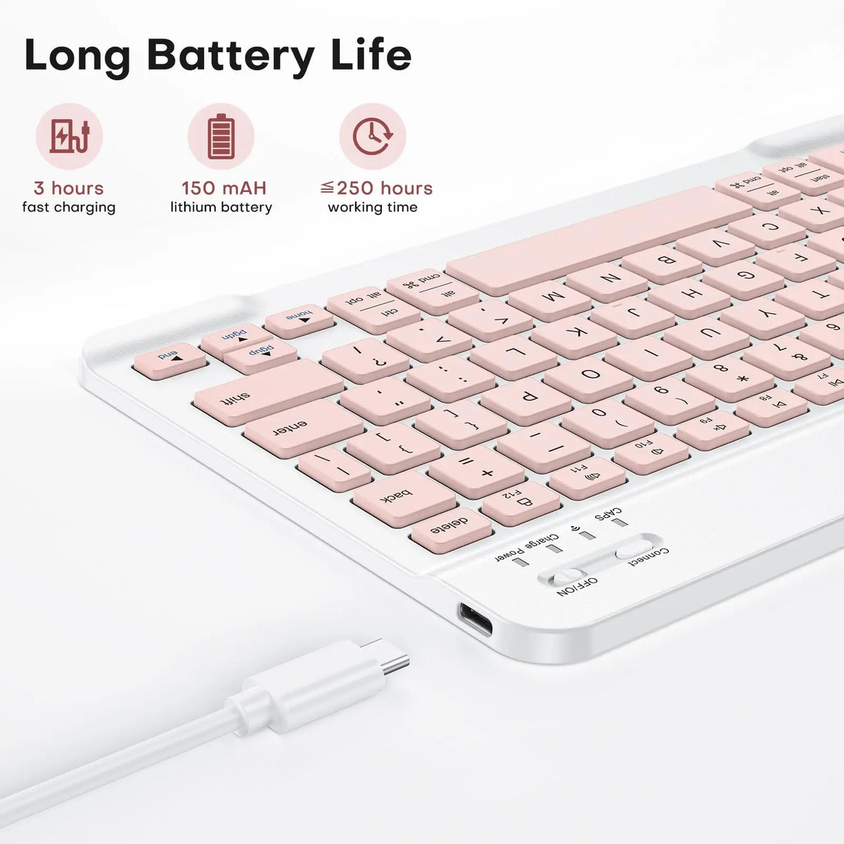 JITE Mini Ultra-Slim Wireless Keyboard Bluetooth Keyboard MOUSE for iPad iPhone Tablet Phone Smartphone iOS Android Windows