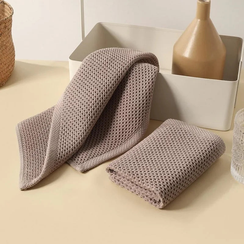 1PC Cotton Dishcloth Ultra Soft Absorbent Towel Household Cleaning Cloth Kitchen Rag For Windows Glass Cars Kitchen Gadgets