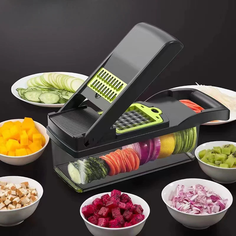 16 in 1 Multifunctional Vegetable Chopper Handle Food Grate Food Chopper Vegetable Slicer Dicer Cut Kitchen Items