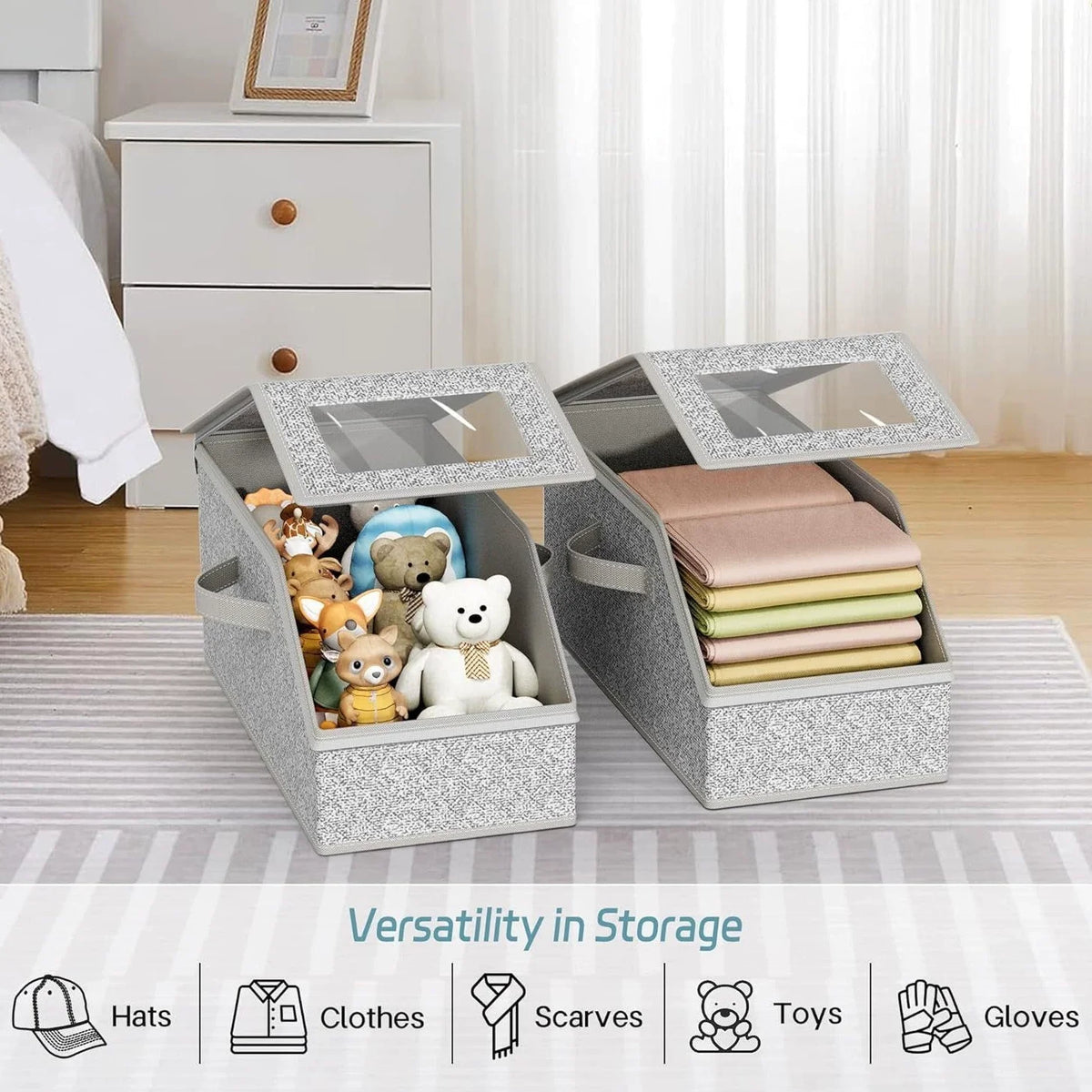 Non Woven Fabric Baseball Cap Storage Box Dustproof Zipper Hat Organizer Foldable Closet Container For Hats Socks Daily Sundries
