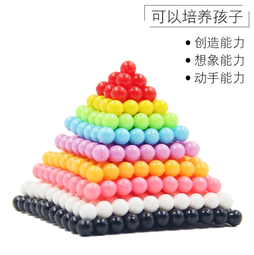 1000pcs/Bag Refill Hama Beads Puzzle Mixed crystal Magic Beads DIY Water Spray Beads Ball perlen Toys For Children