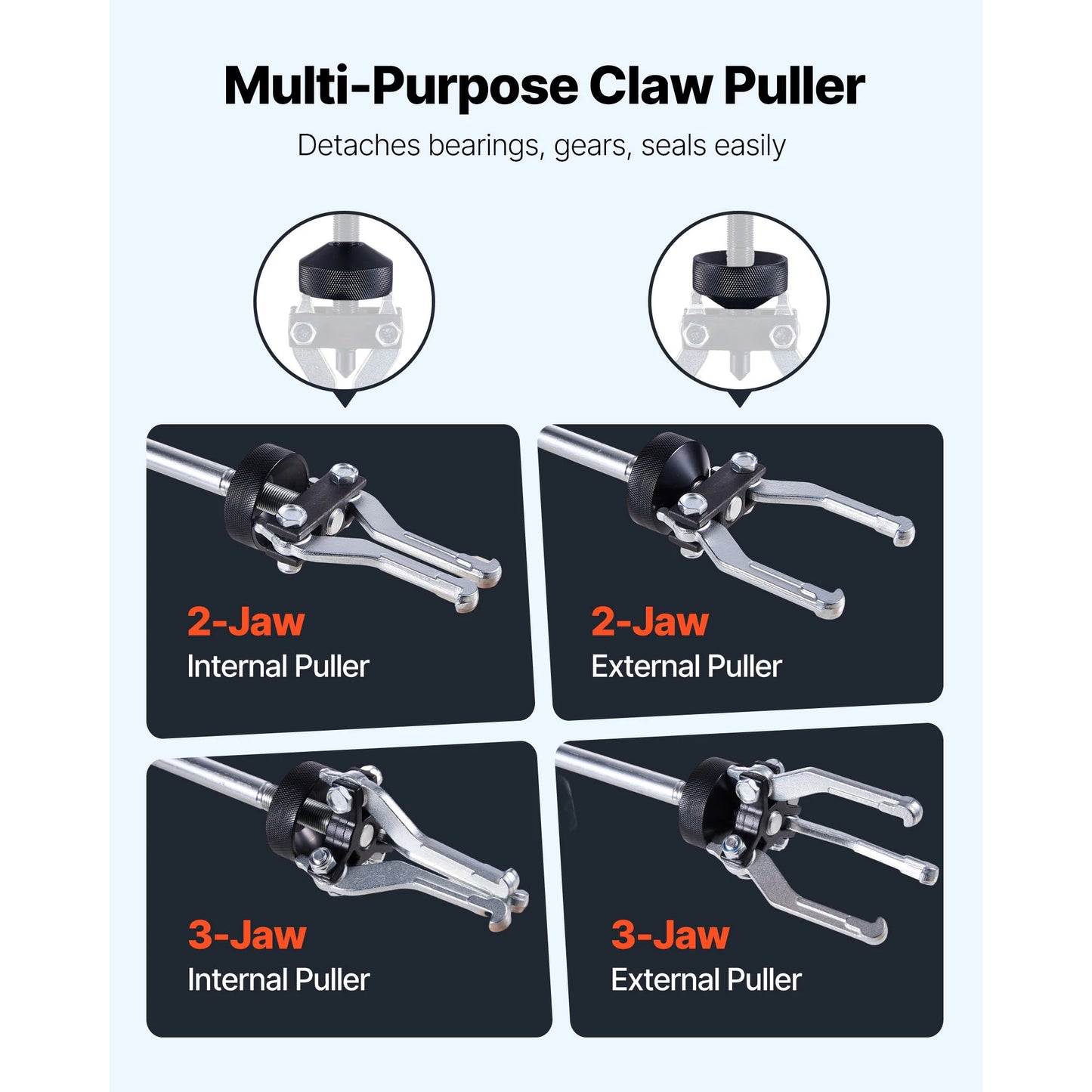SucceBuy 9-Way Slide Hammer Puller Set Front Wheel Hub Bearing Remover Axle Bearing Puller Tool Kit and Slide Hammer Remover Set