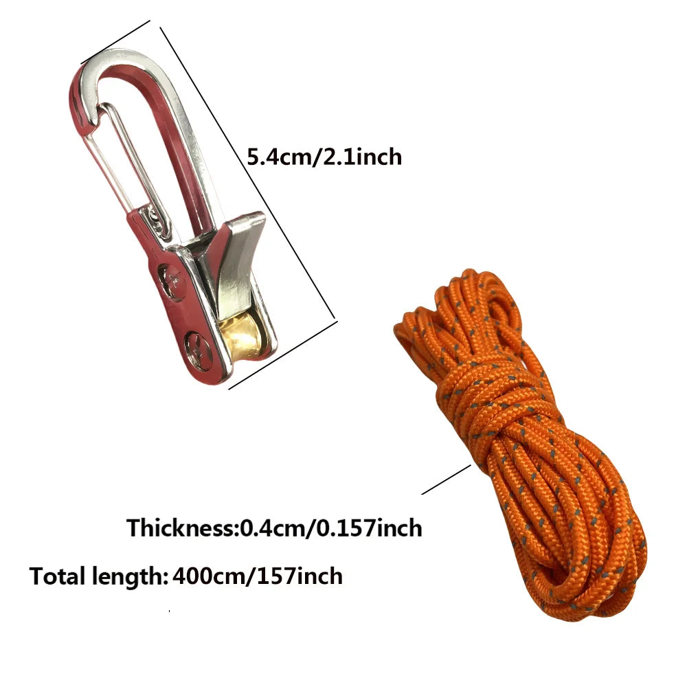 2/4 Set Rope Tightening Tool & Tensioner Heavy-Duty Retractable Tie Down Rope for Camping, Tarp, Hammock & Outdoor Gear Securing
