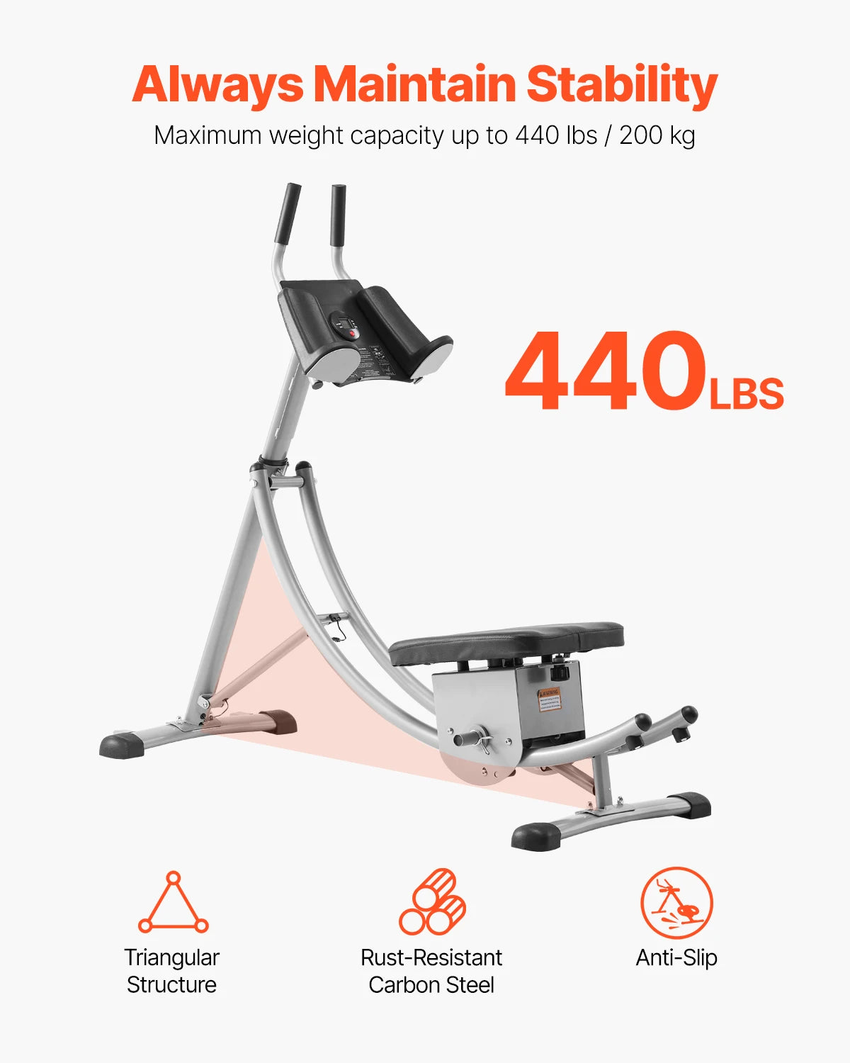 SucceBuy 440lbs AB Workout Machine Ab Workout Equipment at Home Gym Core &Abdominal Trainers Strength Training Fitness Exerciser