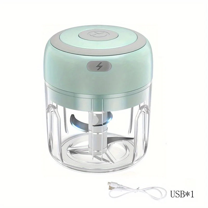 Electric Mini Garlic Chopper, Portable Food Processor, Vegetable Chopper Onion Mincer, Cordless Meat Grinder with USB Charging