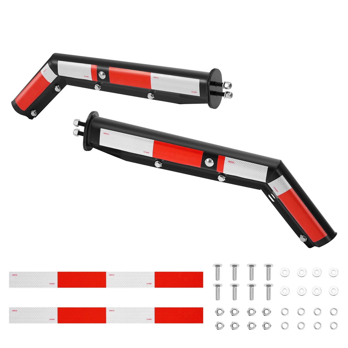 SucceBuy Angled Spring Loaded Mud Flap Hangers 1-1/8"Bolt Spacing Mudflap Hangers for Semi Trucks Heavy Duty Mud Flap Hanger Set