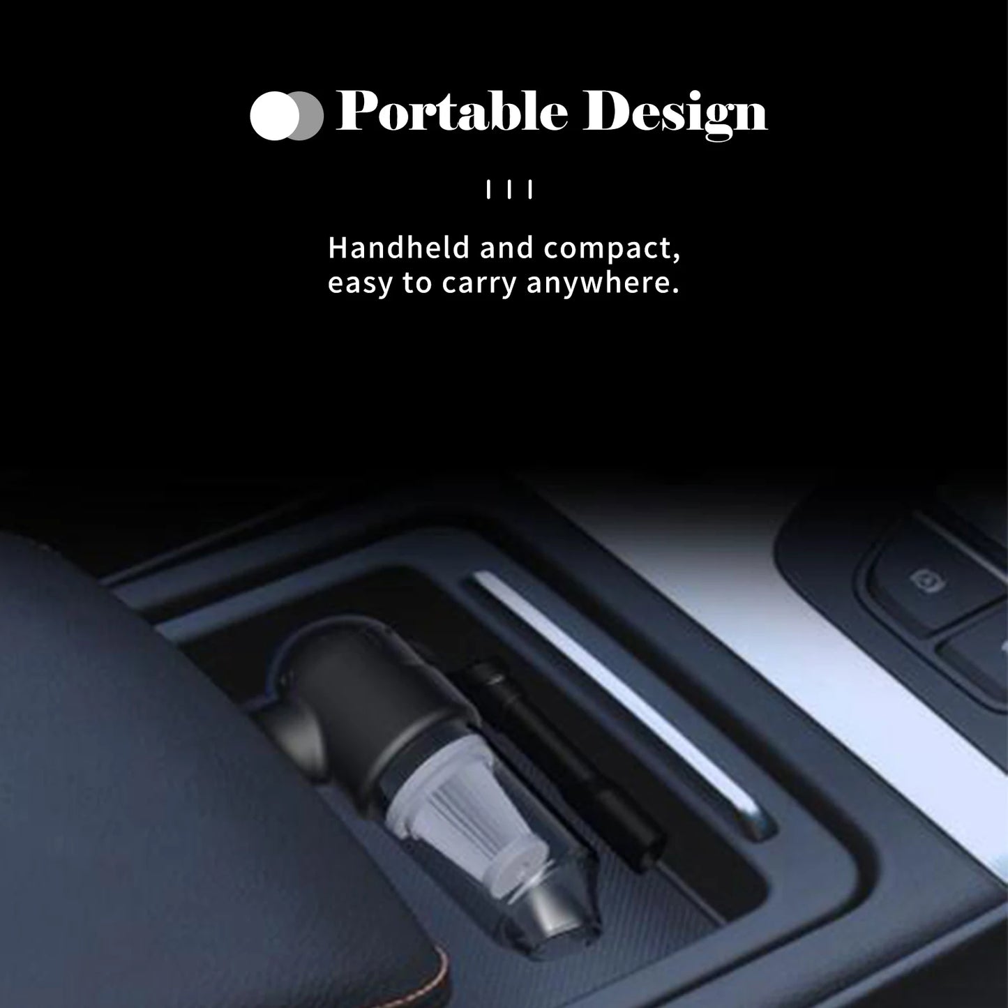 Portable Vacuum Cleaner with 100W 9000Pa Powerful Motor Wireless Handheld Vacuum Cleaner Cleaning Kit for Car/Home/Office Black
