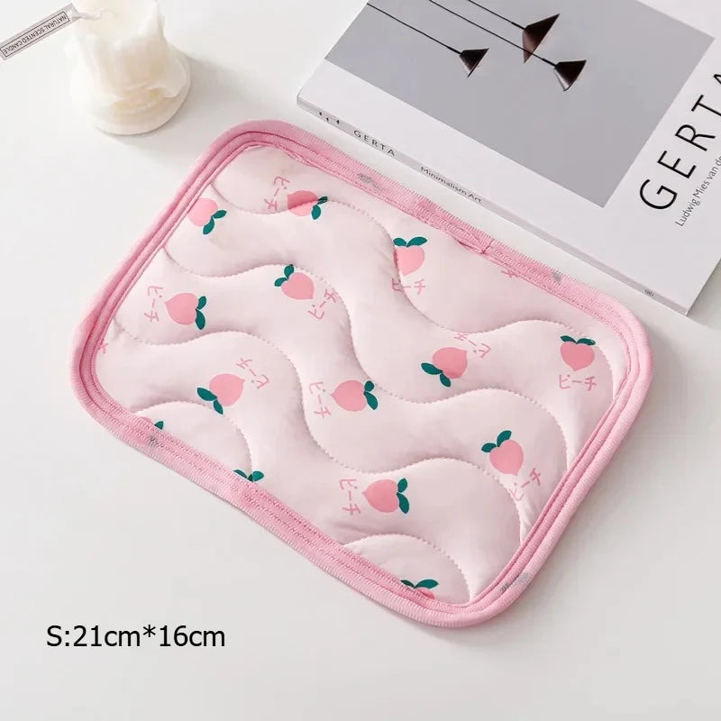 Hamster Kennel Mat Small Pet Cooler Mat Summer Ice Silk Cool Feeling Pet Mat Guinea Pig Chinchilla Rabbit Small Pet Cooling Mat