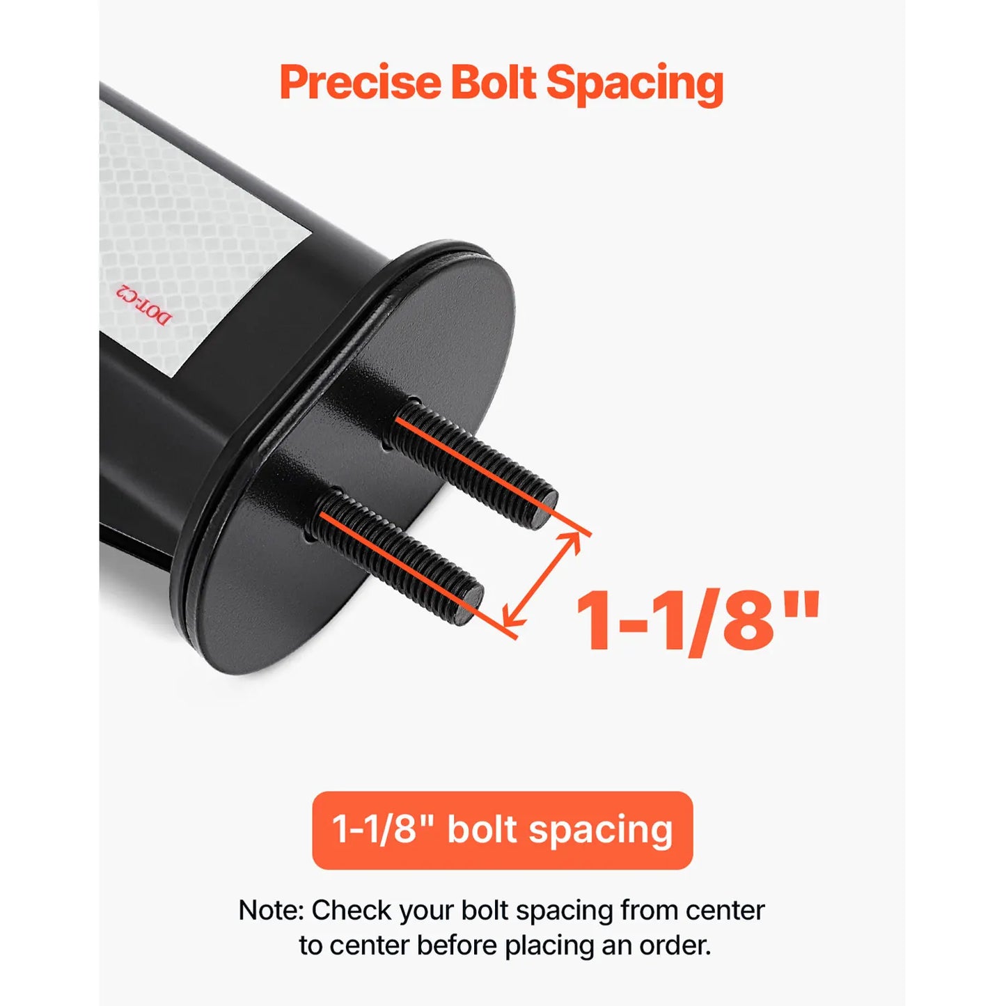 SucceBuy Angled Spring Loaded Mud Flap Hangers 1-1/8"Bolt Spacing Mudflap Hangers for Semi Trucks Heavy Duty Mud Flap Hanger Set