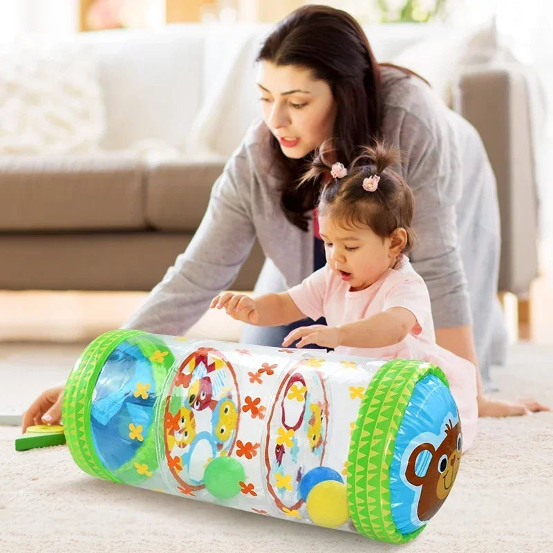 Inflatable Baby Crawling Roller Toy with Rattle and Ball PVC Early Development Fitness Toys Early Educational Toy For Children