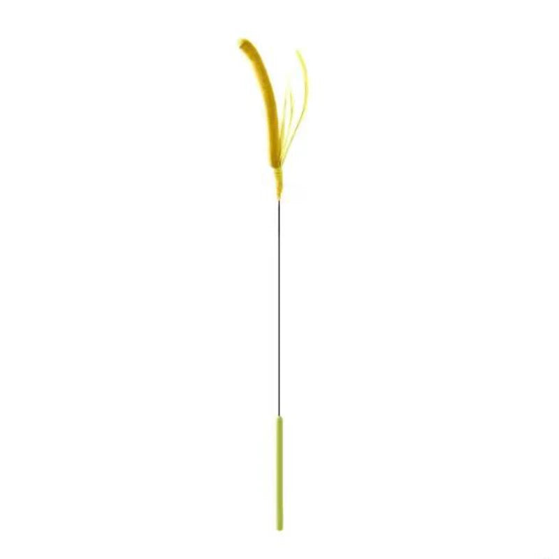Juguetes para gatos varilla flexible, plumas y hierba para mascotas