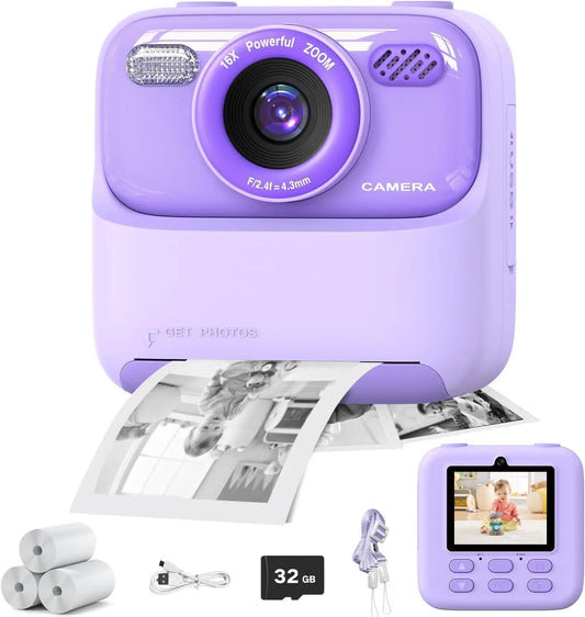 Mgaolo Kids Camera Instant Print Photo,Children Digital Camera Toys Gift with HD Video