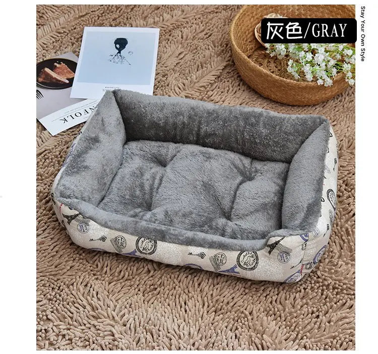 Warm Dog House Soft Nest Pet Large Dog Bed Baskets Fall Winter Kennel For Cat Washable House Puppy Supplies Cotton Kennel Mat