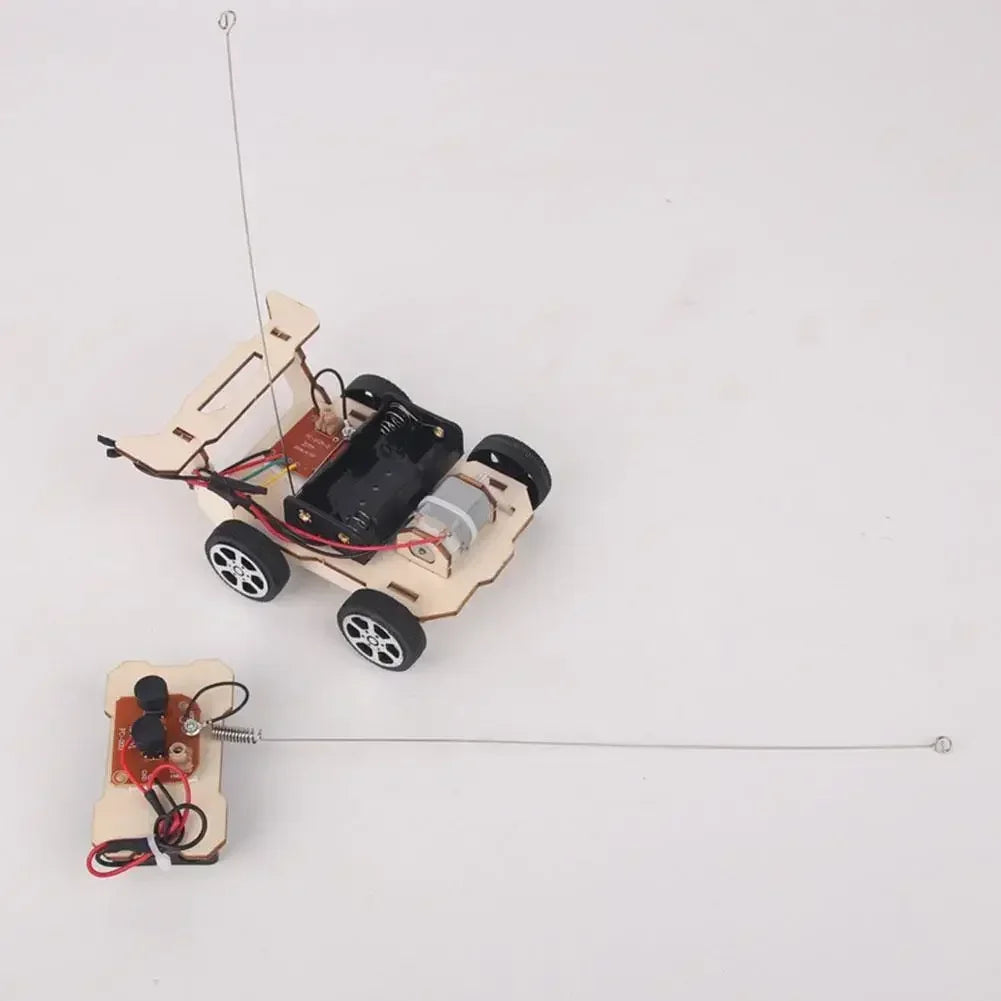 DIY Remote Control Racing Car Model Technology Handmade Materials Children's Science Experiment Set Wooden Plastic