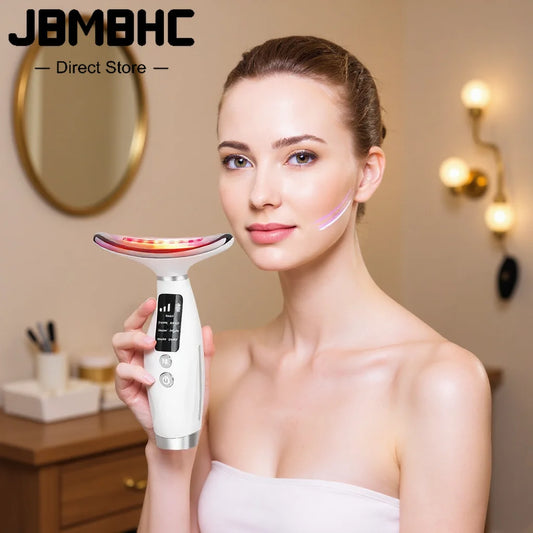 USB Rechargeable Anti Wrinkle Facial Massager 7color Neck Face Beauty Skin Tighten Facial Lift Device Reduce Double Chin Tool