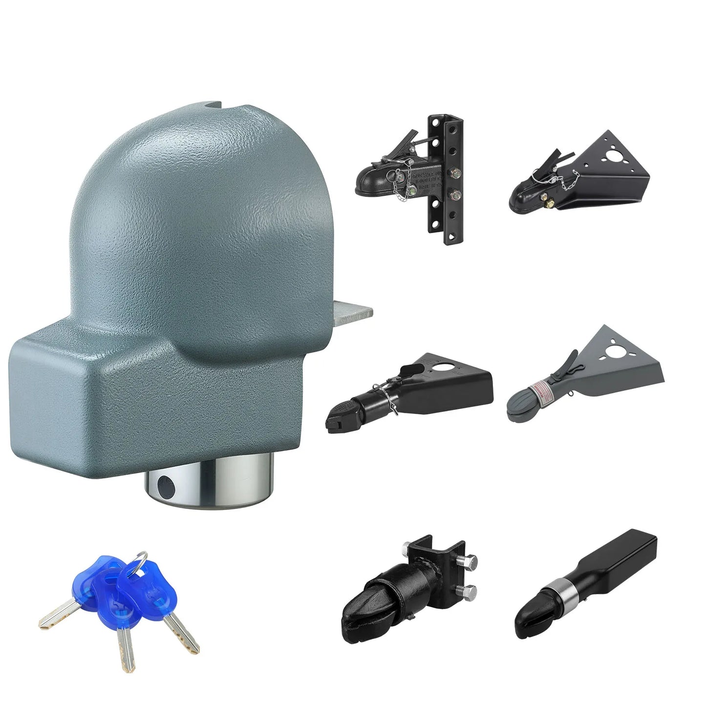 SucceBuy Trailer Coupler Lock Fits 2-5/16in Cast/Bulldog Trailer Couplers RV Hitch Lock with 3 Keys & Coupler Ball Lock for Boat