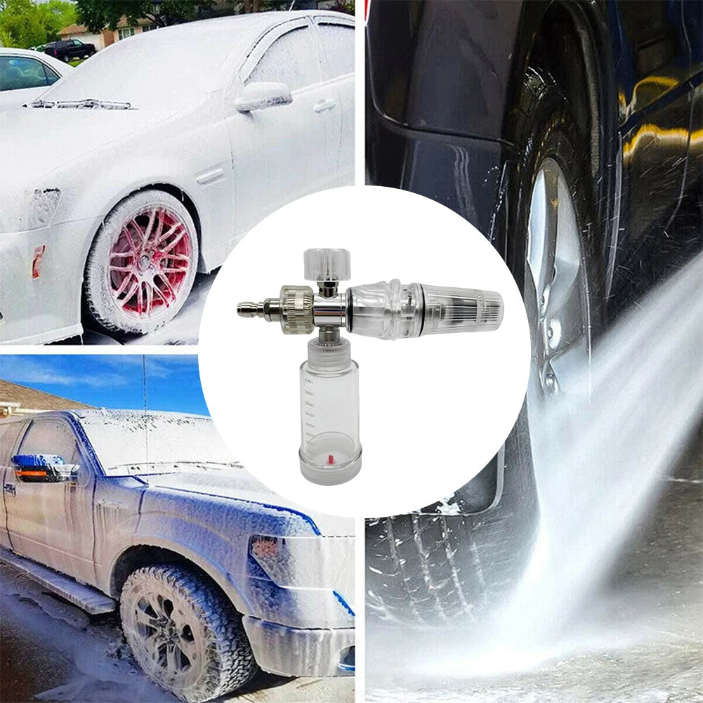100ml Pressure Washer Gun Adjustable Car Wash Foam Sprayer 1/4 Inch Quick-Connect Liquid Foam Sprayer for Cleaning Cars SUVs