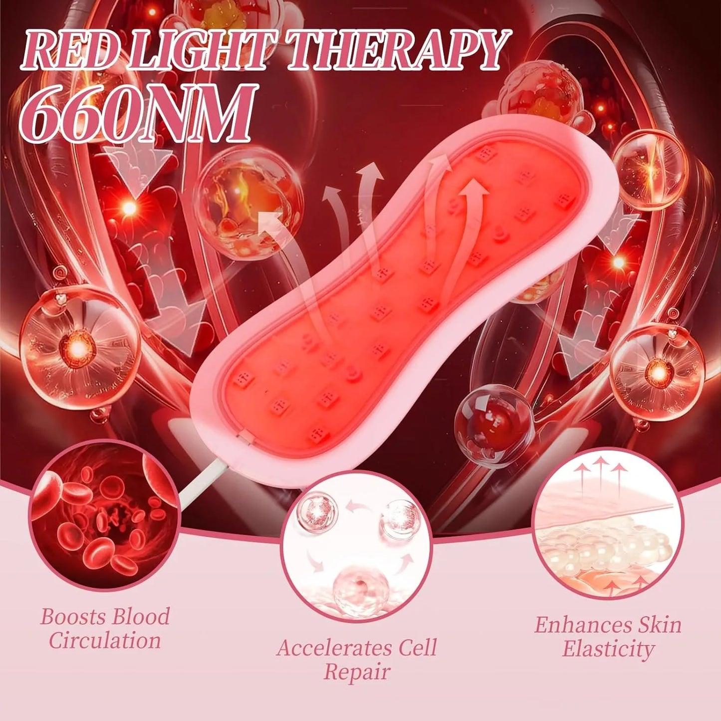 Red Light Therapy Device for Women Vulva Itching Vaginitis Dysmenorrhea 4-in-1 Intimate Care Silicone Pad 660nm 460nm 850nm