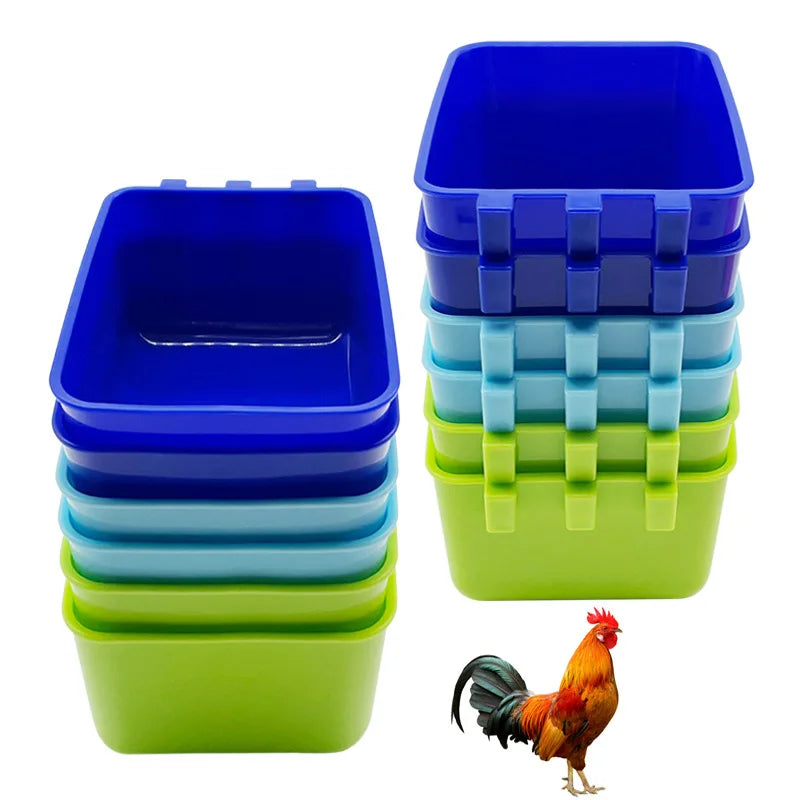 Chicken Cage Cups Hanging Feeding Cups Bird Food Bowls Bunny Cage Feeding Bowl for Pet Parrot Poultry Pigeon Wire Cage