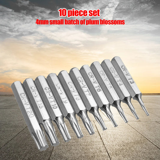 10pcs Torx Screwdriver Bits Set Professional 4mm Plum Blossoms Repair Bit Hand Tool Accessories for Repairing Mobile Computer
