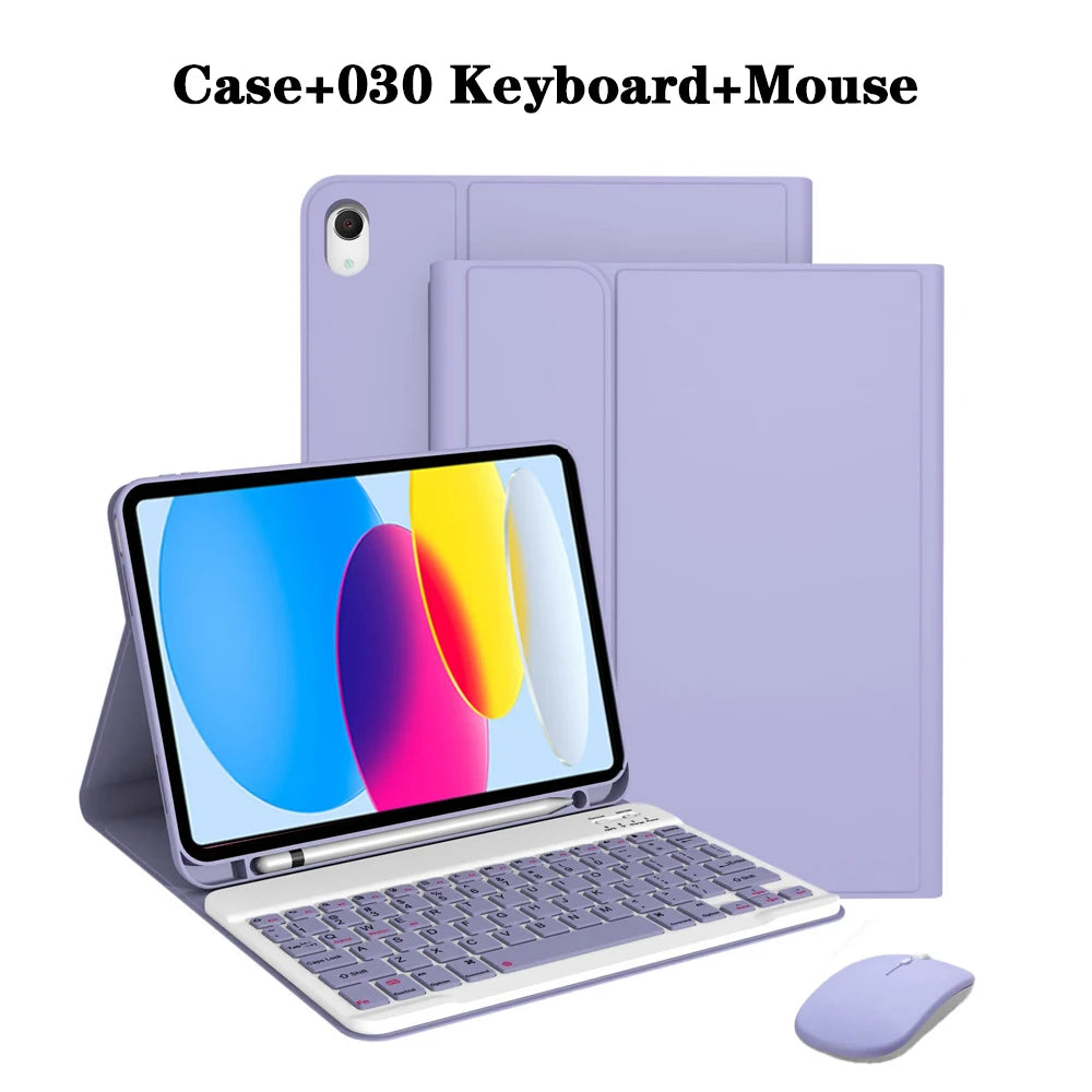 Keyboard Case for iPad (A16) 11th/10th Generation,Detachable Wireless Keyboard,Stand Folio Keyboard Cover with Pencil Holder